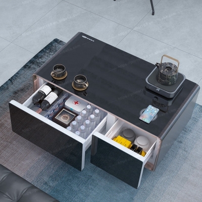 Mobile per soggiorno tavoli intelligenti con due cassetti ricarica wireless e porte USB