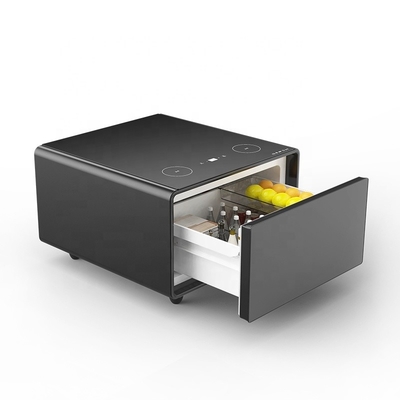 Tavolo da letto intelligente con frigorifero da 65 litri e carica wireless Tavolo in vetro temperato