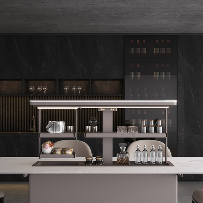 Arredamento per edifici per uffici Tavolo da bar a domicilio multifunzionale con tetto in marmo refrigerato