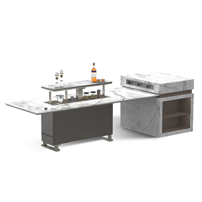Materiale principale moderno Tavolo da pranzo in lega di alluminio Mobili da tavolo di marmo Bar Tavolo Isola