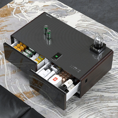 Trasforma il tuo spazio abitativo con un moderno tavolo da caffè intelligente e un cassetto di raffreddamento incorporato
