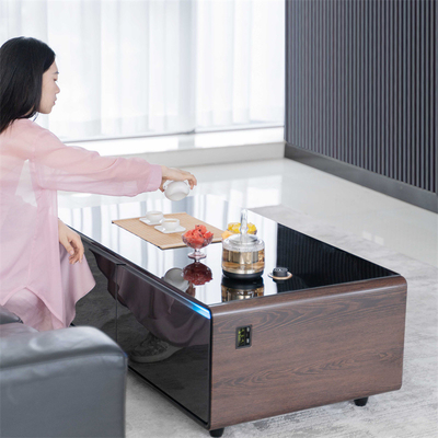 Tavolo da caffè mini frigorifero multifunzione con ricarica wireless e lettore musicale