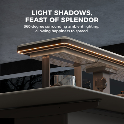 Home Arredamento Leggio di alluminio moderno Tavolo da pranzo con frigorifero Sollevato e intelligente