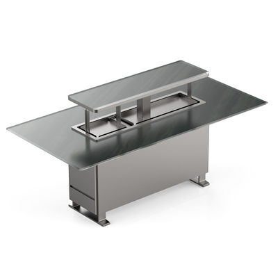 Tavolo da pranzo con console di marmo in acciaio inossidabile