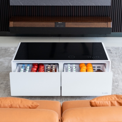 PORTABLE 2024 Primst Smart Refrigerator Tavolo da caffè Mini Frigo Tavolo con ricarica wireless lettore musicale Per Office Hotel