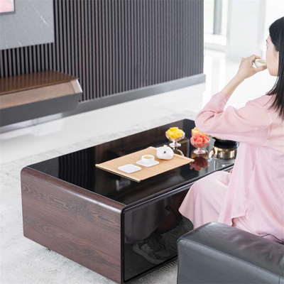 Smart Coffee Table con cassetto frigorifero integrato e tecnologia compressore del lettore musicale