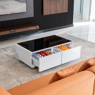 Mobili per il soggiorno Tavolo da caffè moderno con porta congelatori e ricarica wireless