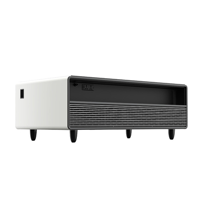 Tavolo da letto intelligente per alimenti con cassetto di raffreddamento carica wireless e frigorifero