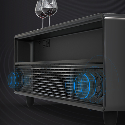 Tavolo di ricarica wireless del soggiorno elettrico con design moderno e rubinetto dell'acqua fredda