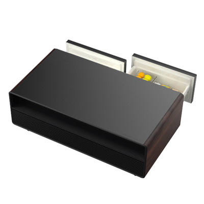Carica wireless Tavolo in vetro temperato con doppio cassetto frigorifero Luce LED 220V 60W
