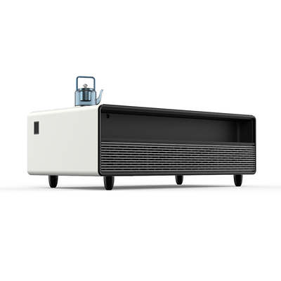 Migliora il tuo soggiorno con questo tavolo da caffè con lettore musicale integrato e caricabatterie USB