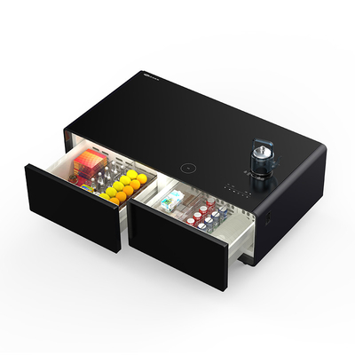 Tavolo da caffè Primst 2 cassetti del frigorifero 2 porte di ricarica USB lettore audio incorporato