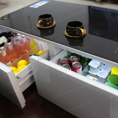 Home Arredamento Tavolo frigorifero per caffè intelligente con vetro temperato e raffreddatore per bevande da birra