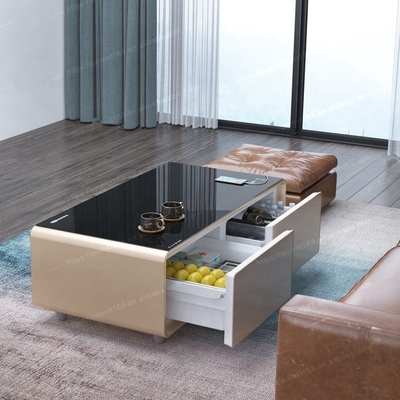110v Smart Coffee Table per il 2024 Design dedicato estivo e frigorifero a doppia porta
