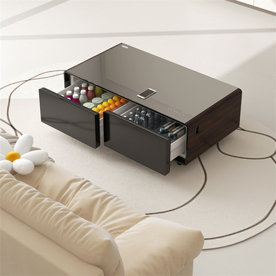 Rifrigeratore per tavolo da caffè intelligente a doppia porta con carica USB per mobili da letto e soggiorno