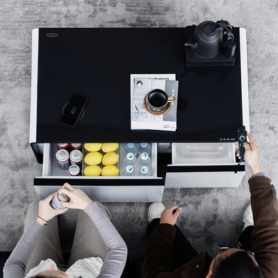 Salotto Smart Table Tavolo da caffè di lusso con frigorifero di 93L e cassetto congelato