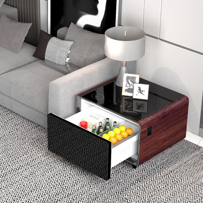 Mobili da soggiorno Mini tavolo laterale moderno con cassetto frigorifero a ricarica wireless