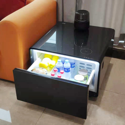 Mobili per soggiorni intelligenti Mini tavolo laterale con altoparlante frigorifero caricabatterie wireless