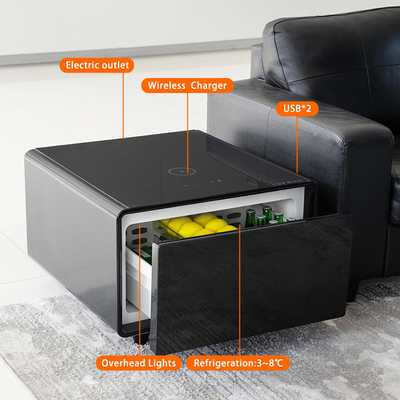 Salotto in stile nordico moderno con ricarica wireless Smart Side Table con parametri USB