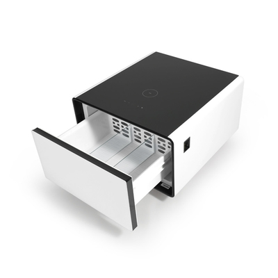 Carica wireless Smart Coffee Table per camera da letto e cassetto di raffreddamento in grano di legno