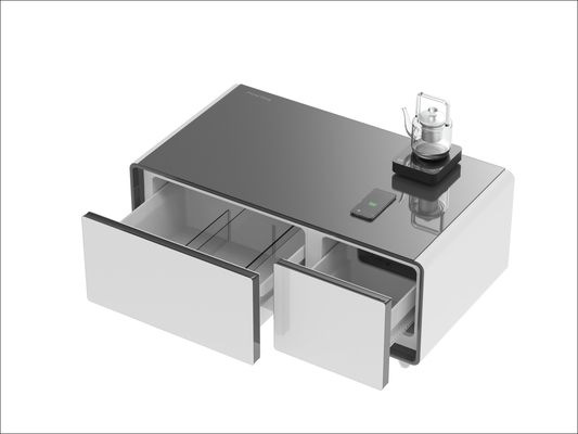 Mobile per il soggiorno Tavolo da caffè intelligente con 2 cassetti del frigorifero e ricarica wireless