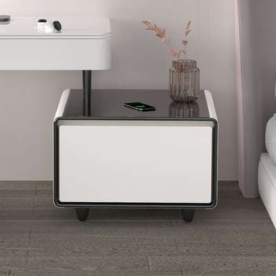Tavolo da caffè multifunzione con cassetto di raffreddamento carica wireless e lettore musicale