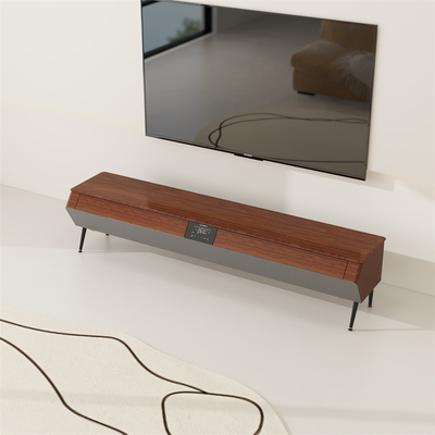 Mobili intelligenti supporto TV in legno con luce LED atmosfera e guscio laterale in legno massello