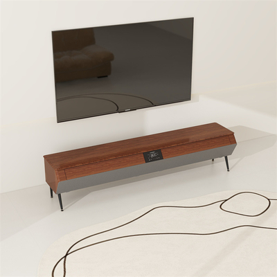 Mobili intelligenti supporto TV in legno con luce LED atmosfera e guscio laterale in legno massello