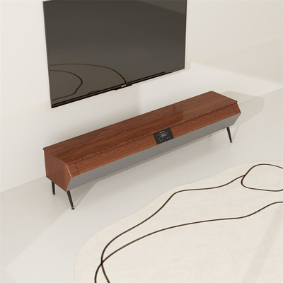 Mobili intelligenti supporto TV in legno con luce LED atmosfera e guscio laterale in legno massello