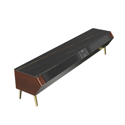 Mobili intelligenti supporto TV in legno con luce LED atmosfera e guscio laterale in legno massello