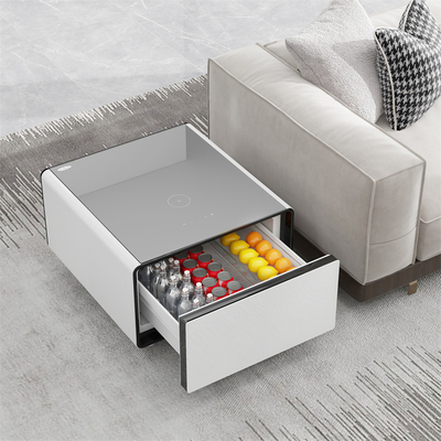 65L Cubage Mini Smart Side Tea Table con ricarica wireless e cassetto frigorifero