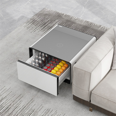 65L Cubage Mini Smart Side Tea Table con ricarica wireless e cassetto frigorifero