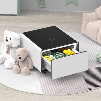 65L Cubage Mini Smart Side Tea Table con ricarica wireless e cassetto frigorifero