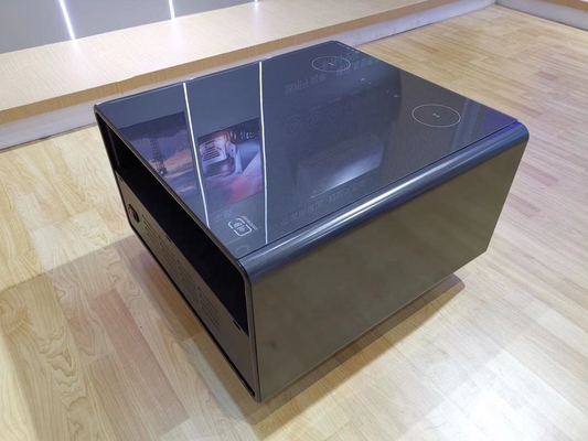 Piccoli mobili per ufficio domestico Tavolo da caffè moderno con frigorifero e luce a LED