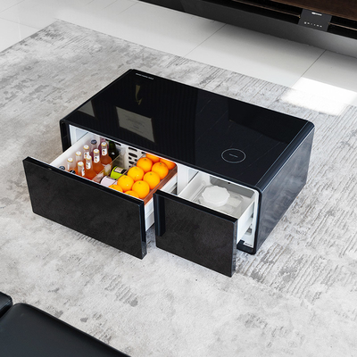 2024 Smart Coffee Table Mini Wireless Charging Refrigeratore a doppia porta per mobili da soggiorno