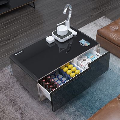 110-240V Voltage Smart Coffee Table Fridge con frigorifero da 90L e ricarica wireless