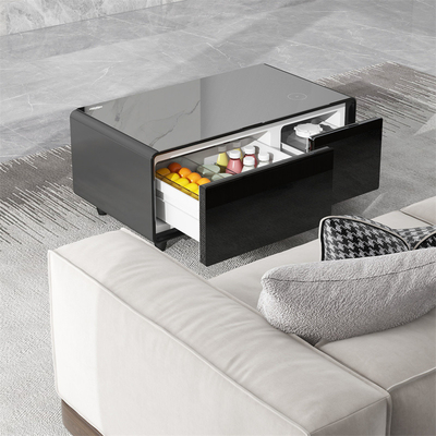 Ricarica wireless e frigorifero Tavolo da caffè intelligente moderno per arredamento del soggiorno domestico