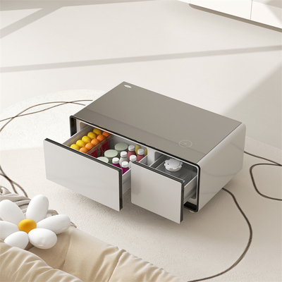 Moderna ricarica wireless Mini frigorifero Smart Tavolo da caffè con tavolino in vetro temperato