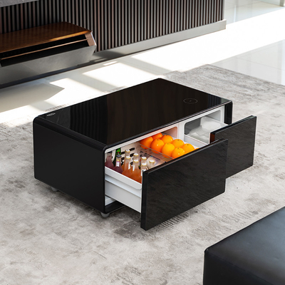 Tavolo da caffè specifico con ricarica wireless e lettore musicale in un design di lusso moderno