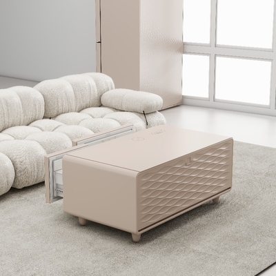 Tavolo centrale in vetro temperato con capacità di 28L di congelatore e design multifunzione intelligente